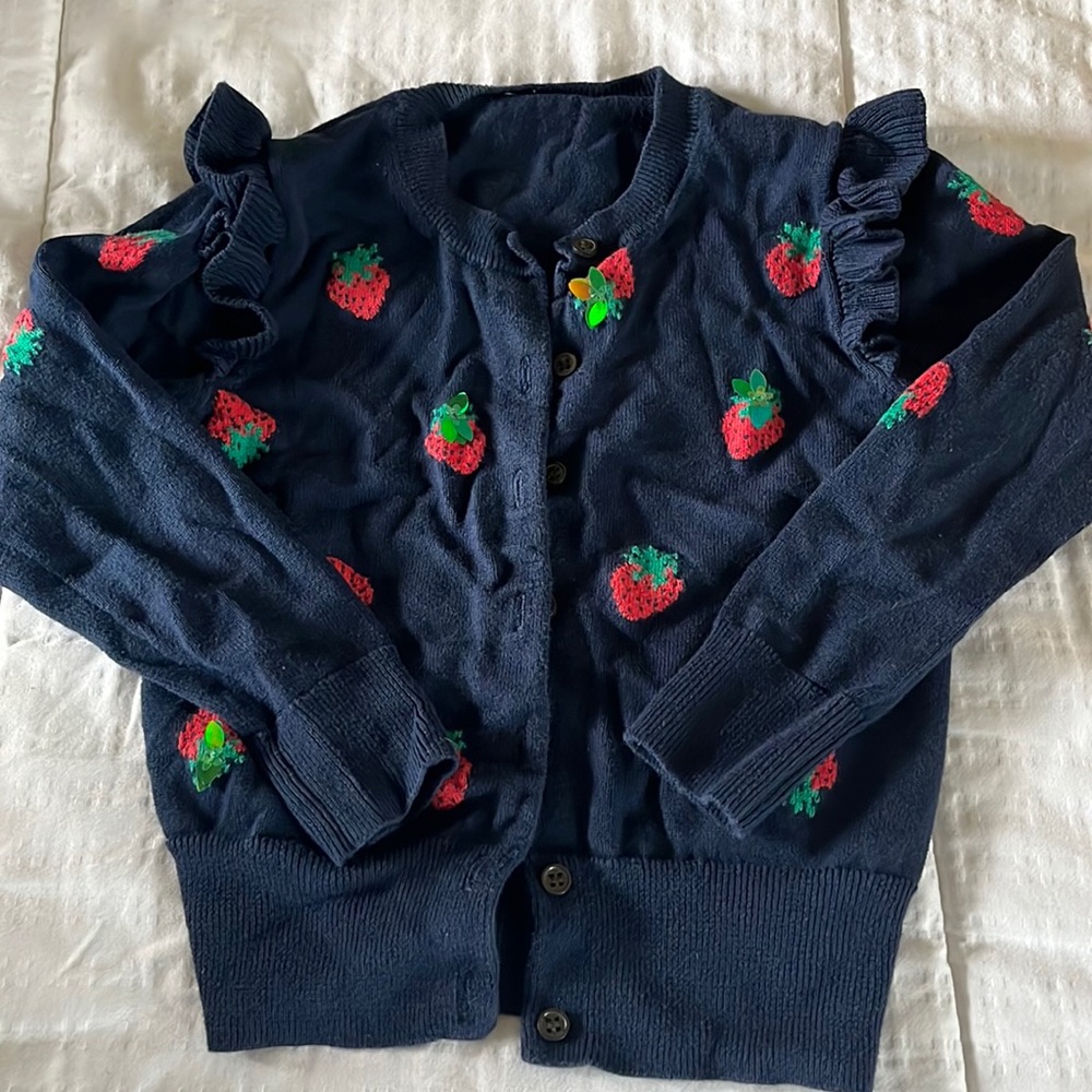 Strawberry season! Fun cardigan. Good condition. Size 4